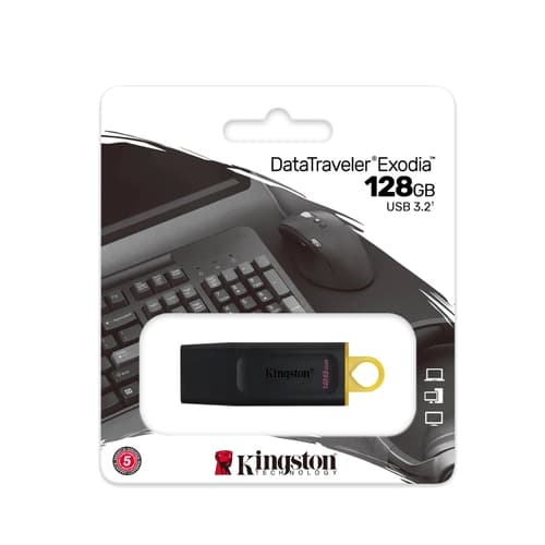 Pen Drive KINGSTON Exodia 128GB USB 3.2 Gen 1 Tipo A Negro