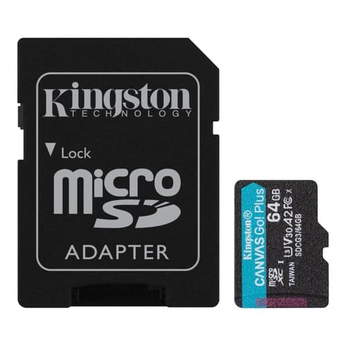 Tarjeta de Memoria KINGSTON Canvas Go Plus MicroSDXC 64GB UHS-I U3 V30 A2