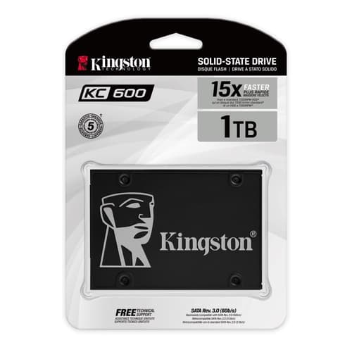 Disco Interno SSD KINGSTON KC600 1024GB 2.5" SATA 3.0  550MB/s