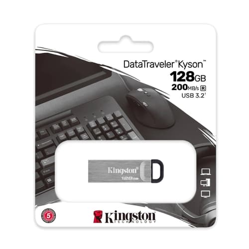 Pen Drive KINGSTON DataTraveler Kyson 128GB USB 3.2 Gen 1 Tipo A Gris