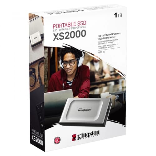 Disco Externo SSD KINGSTON XS 2000 1TB USB 3.2 Gen 2x2 Tipo C Gris