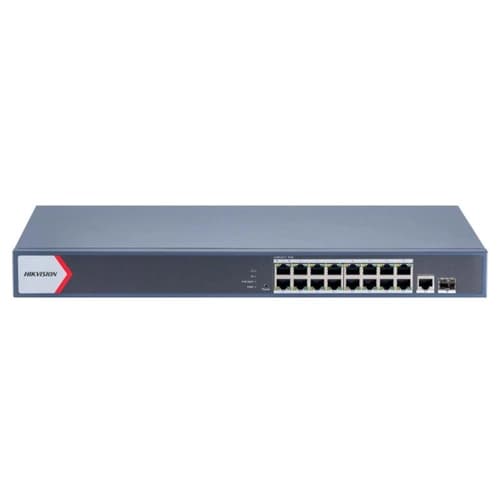 Switch Hikvision 16 puertos Gig POE 1 RJ45 1 Opt