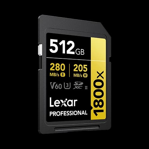 Tarjeta  SDXC Lexar 1800X 512GB UHS-II  C10