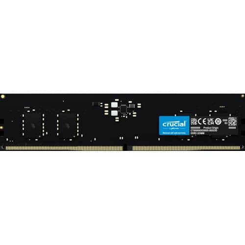 Memoria Ram UDIMM CRUCIAL Basics 8GB DDR5 4800MHz CL40 1.10V Single Negro