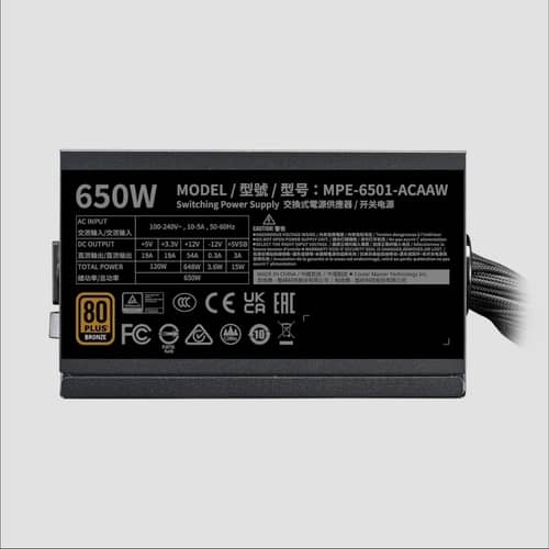 Fuente Cooler Master MWE Bronze 650W V3 80 Plus ATX 3.1