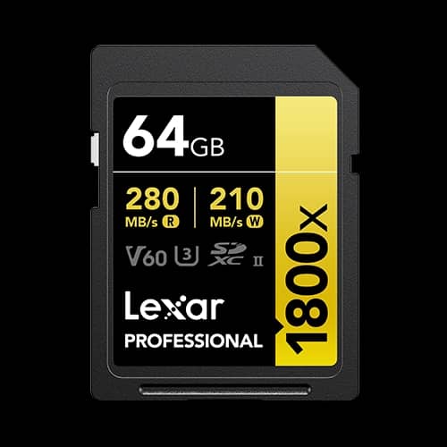 Tarjeta SDXC Lexar 1800X 64GB UHS-II C10