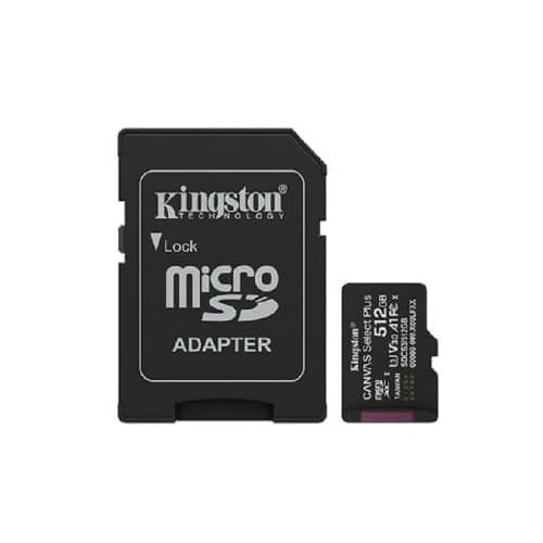Tarjeta de Memoria KINGSTON Canvas Select Plus MicroSDXC 512GB Gen3 A1 150MB/s c/adaptador