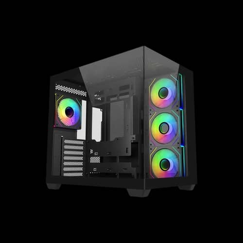 Gabinete Cooler Master Elite 681 Mid Tower 4 Fans ARGB Tempered Glass Black s/Fuente