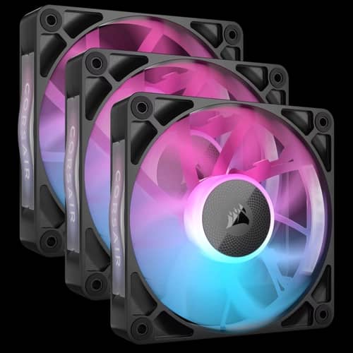 Kit de inicio de ventiladores CORSAIR iCUE LINK RX120 RGB 120 mm X3 negro