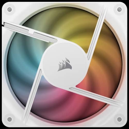 Kit de ventiladores CORSAIR flujo invertido RS120-R ARGB de 120 mm x3 blanco