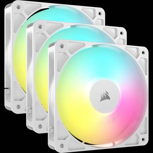 Kit de ventiladores CORSAIR PWM de 120 mm RS120 ARGB x3 blanco