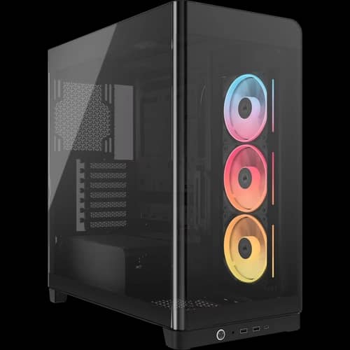 Gabinete CORSAIR FRAME 4500X LX-R RGB iCUE LINK Mid Tower de cristal panorámico Negro