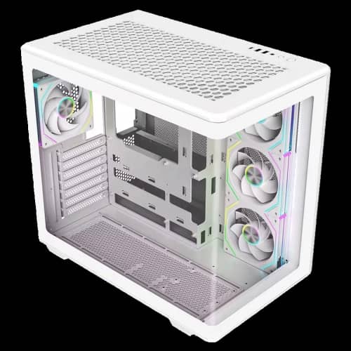 Gabinete Cooler Master Elite 600 Mid Tower 4 Fans ARGB Tempered Glass White s/Fuente