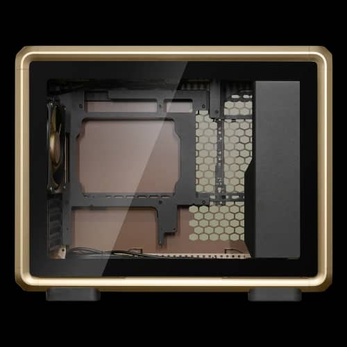 Gabinete Cooler Master MasterFrame 400 Mesh Gold Mini Tower 1 Fan 140mm Tempered Glass Gold s/Fuente